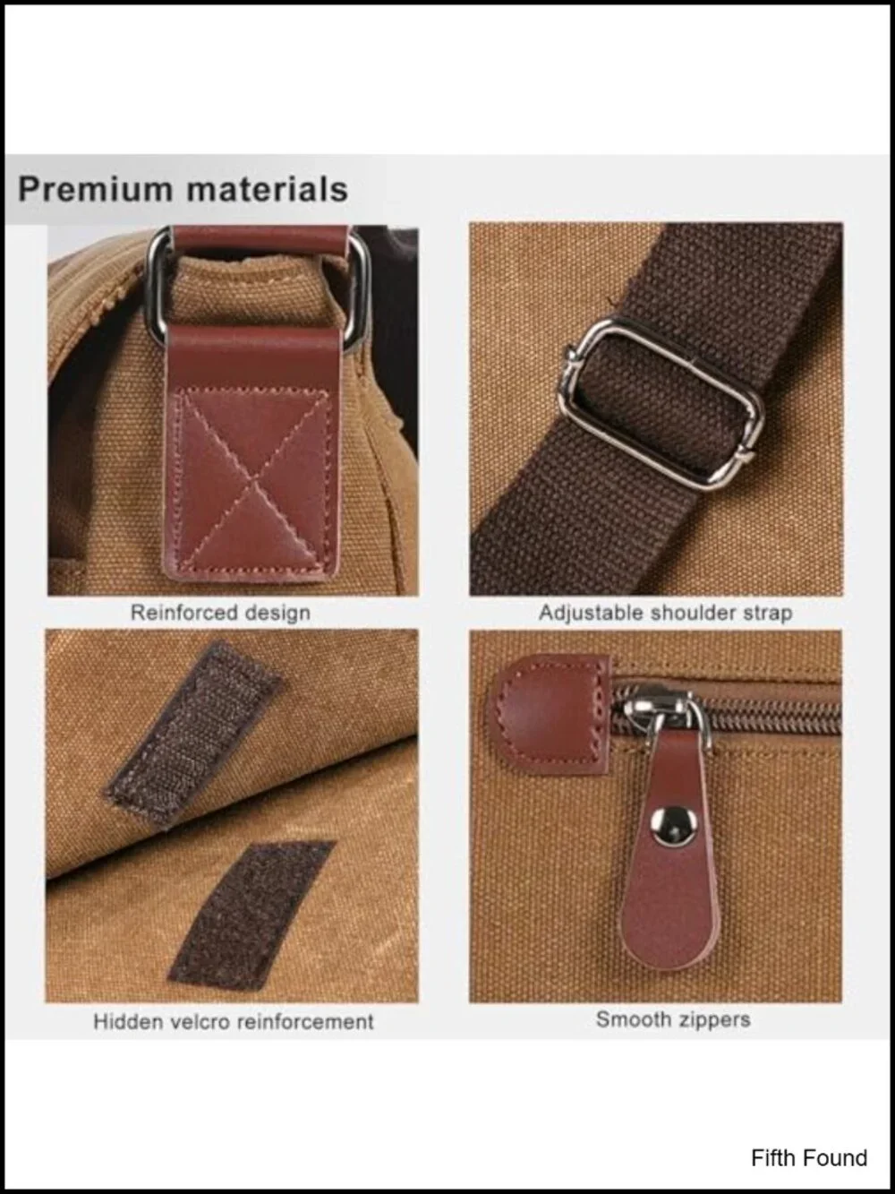 Vintage Canvas Messenger Bag 13.5